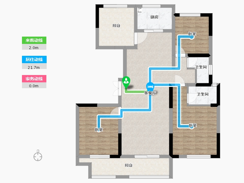 湖南省-长沙市-宇业东方红郡-100.36-户型库-动静线