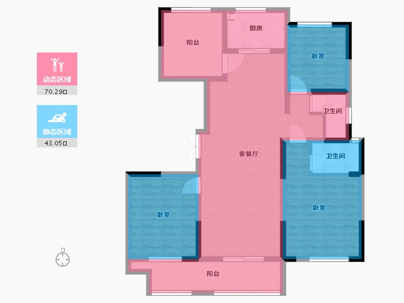 湖南省-长沙市-宇业东方红郡-100.36-户型库-动静分区