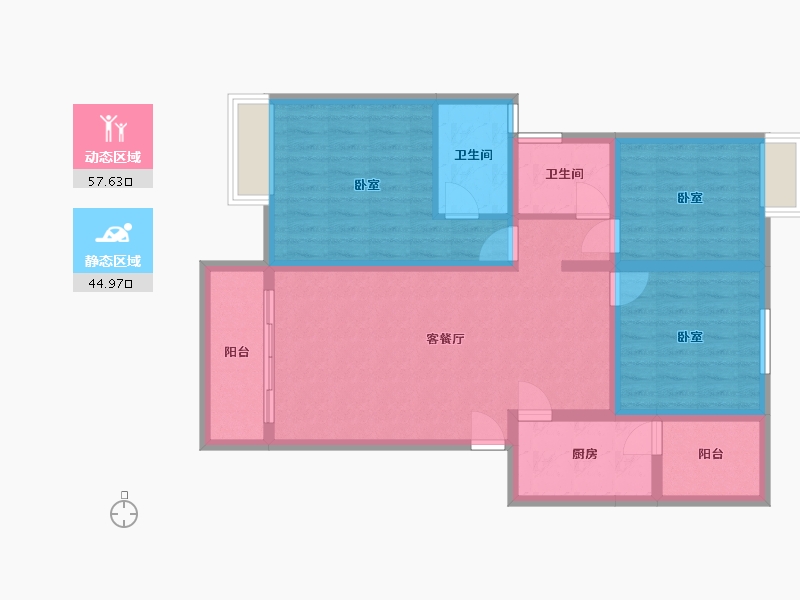 四川省-成都市-富堂金湾-91.10-户型库-动静分区