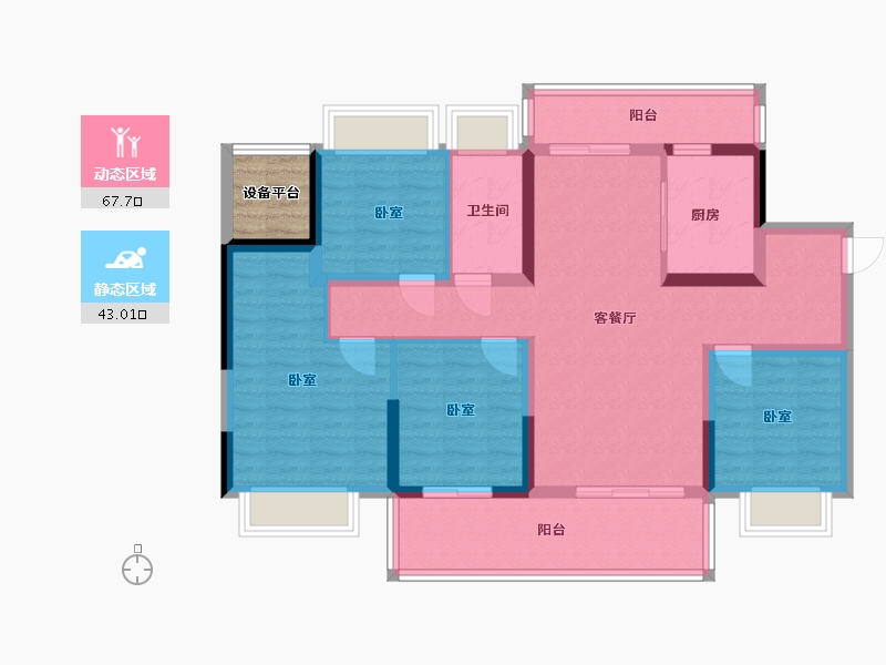 广东省-汕头市-金科博翠府-101.18-户型库-动静分区