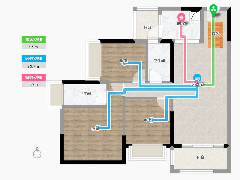 广东省-清远市-山水·维港星悦-81.70-户型库-动静线