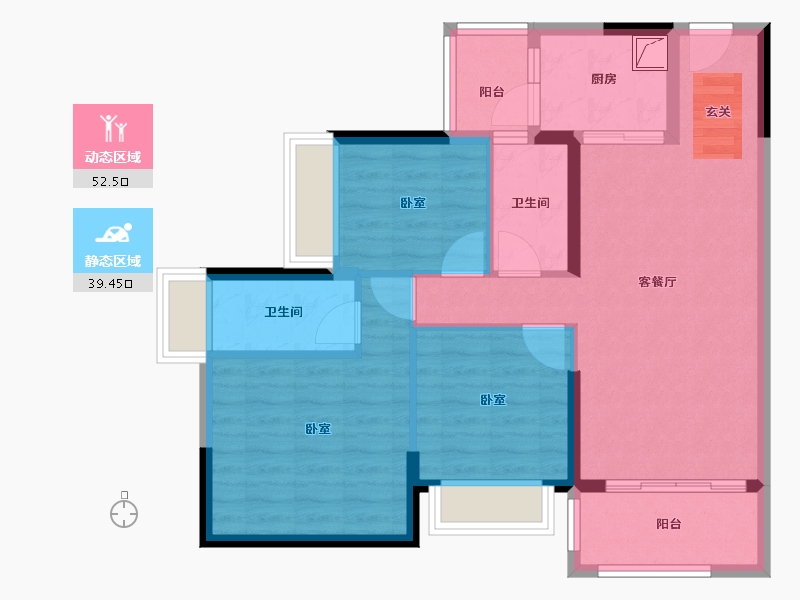 广东省-清远市-山水·维港星悦-81.70-户型库-动静分区