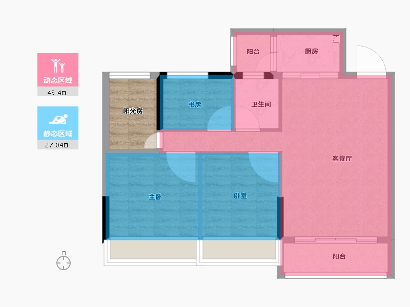 广东省-珠海市-藤业·翠湾-70.09-户型库-动静分区