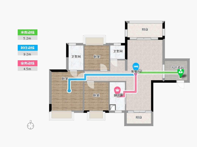 湖南省-郴州市-紫金嘉园-92.34-户型库-动静线