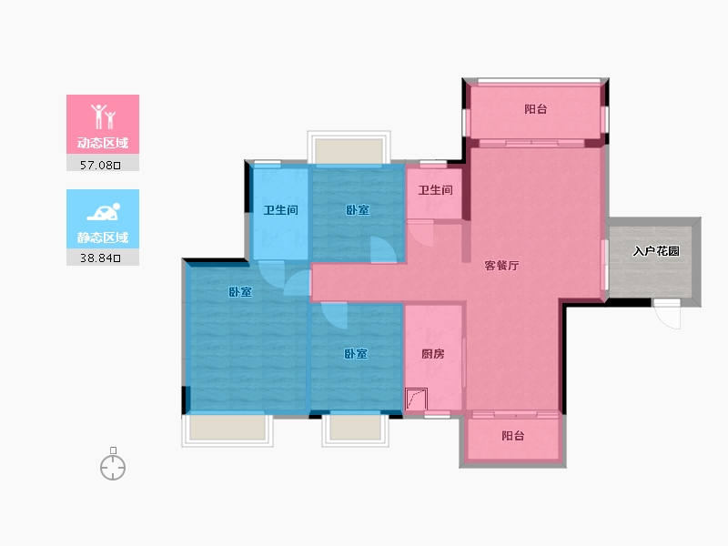 湖南省-郴州市-紫金嘉园-92.34-户型库-动静分区