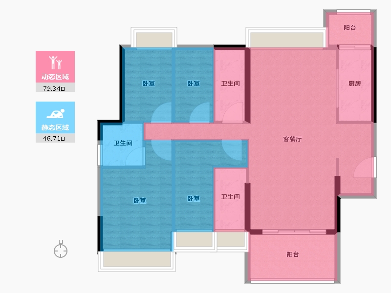 广东省-阳江市-锦峰花园-114.30-户型库-动静分区