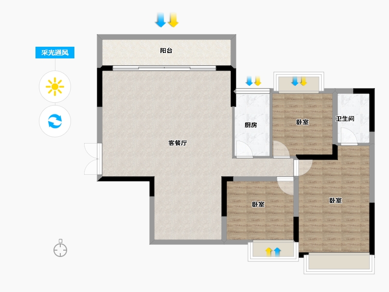 广东省-清远市-仁兴城市花园-108.00-户型库-采光通风