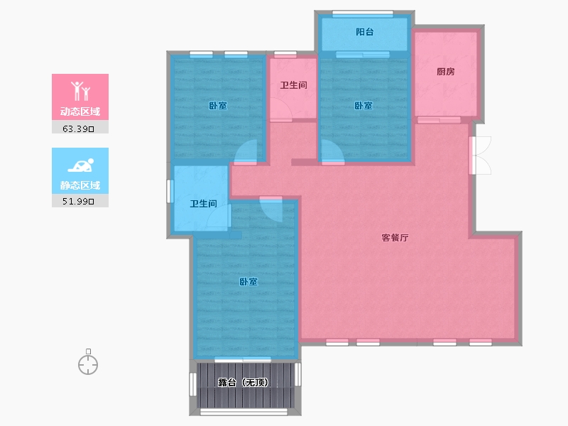 湖南省-娄底市-新地·公园1号-109.46-户型库-动静分区