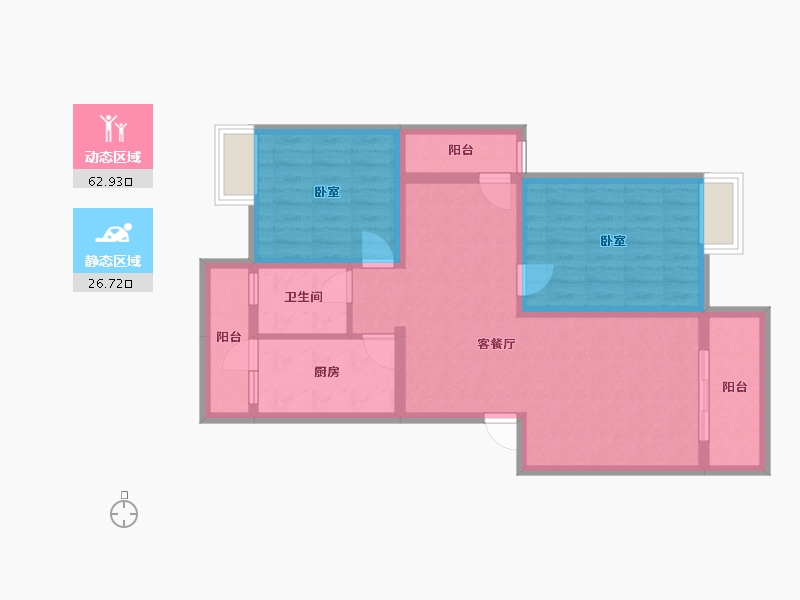 四川省-成都市-富堂金湾-79.17-户型库-动静分区