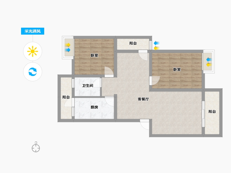 四川省-成都市-富堂金湾-79.17-户型库-采光通风