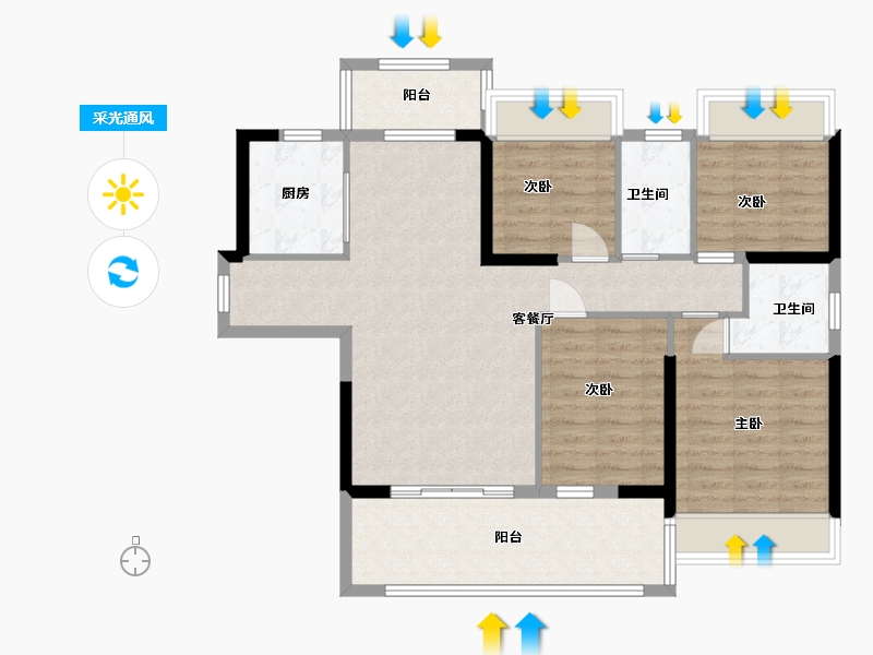 广东省-惠州市-新怡美丽家园-98.30-户型库-采光通风