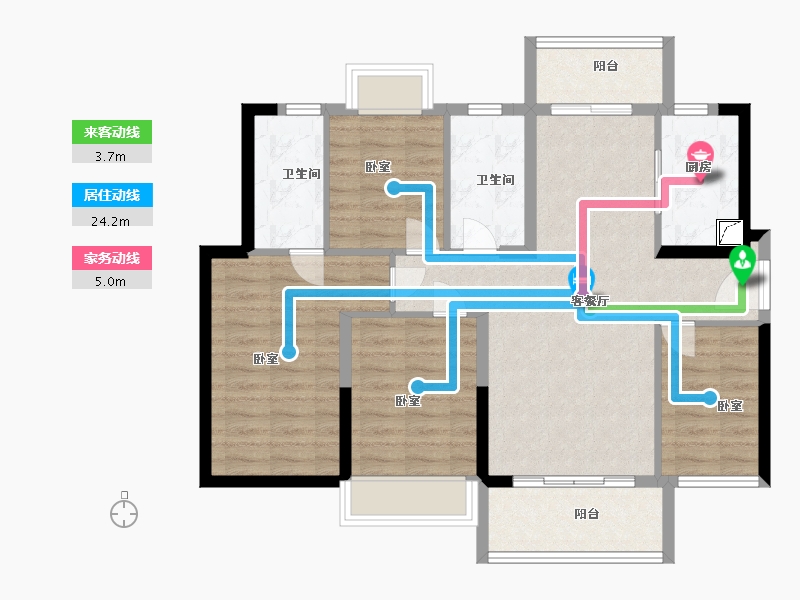 广东省-东莞市-融创松湖澜园-91.00-户型库-动静线