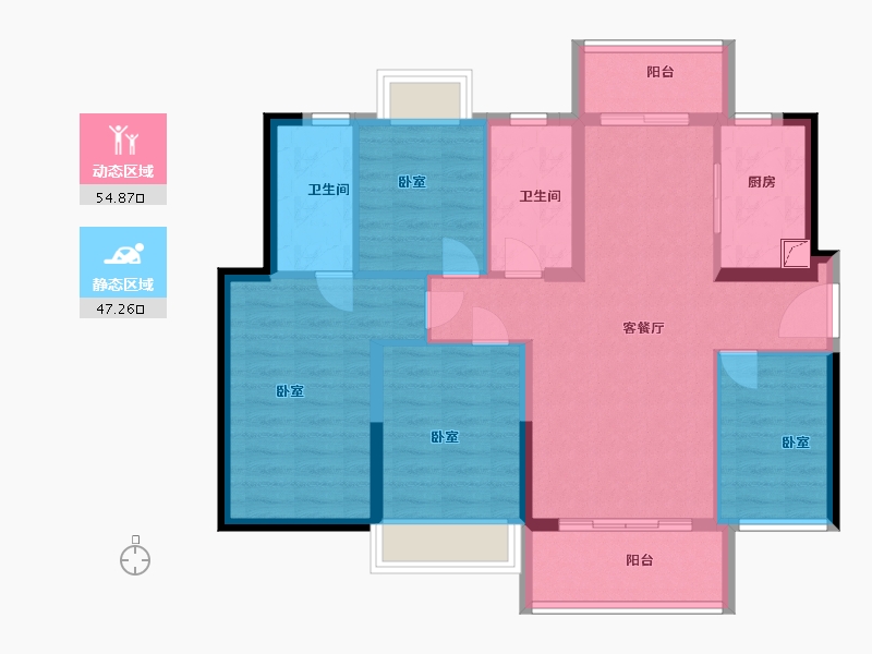 广东省-东莞市-融创松湖澜园-91.00-户型库-动静分区