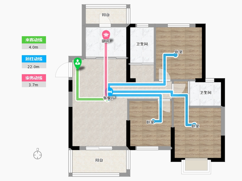 湖南省-长沙市-宇业东方红郡-82.90-户型库-动静线