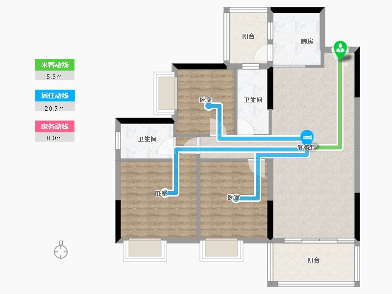 湖南省-衡阳市-珠江·愉景雅苑-92.33-户型库-动静线