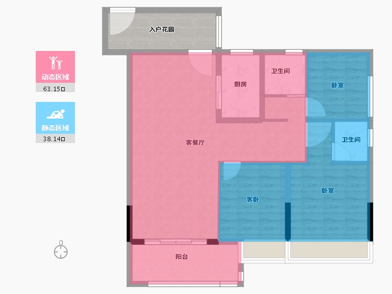 广东省-汕头市-碧桂园星荟-100.09-户型库-动静分区