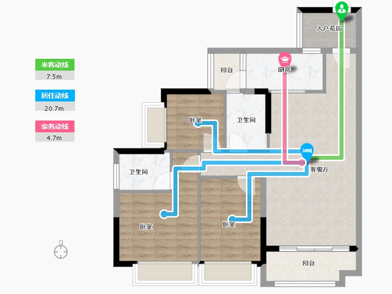 广东省-广州市-小城大院二期-84.54-户型库-动静线