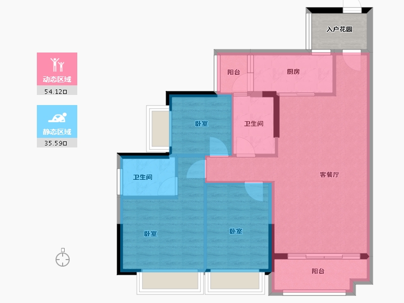 广东省-广州市-小城大院二期-84.54-户型库-动静分区