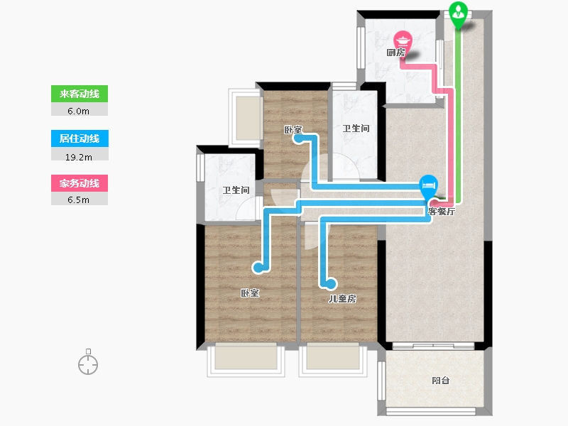 广东省-深圳市-中海阳光橡树园-74.00-户型库-动静线