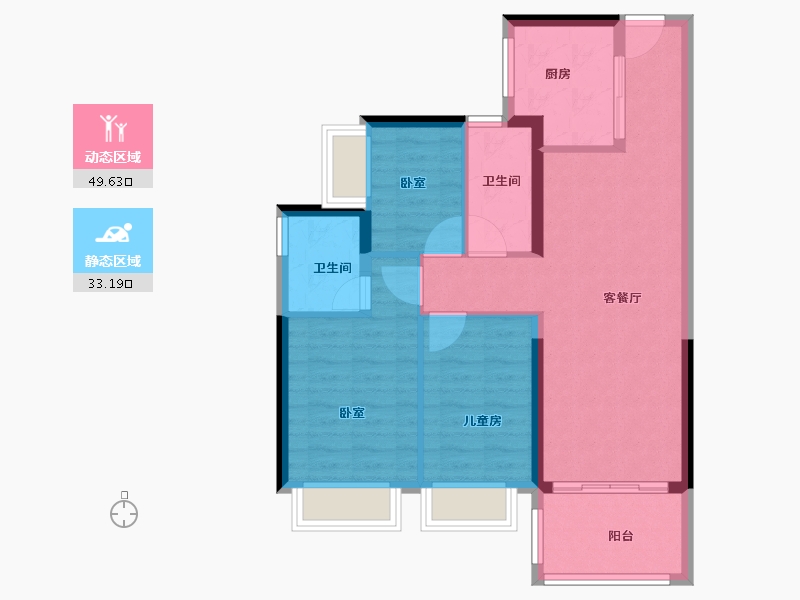 广东省-深圳市-中海阳光橡树园-74.00-户型库-动静分区