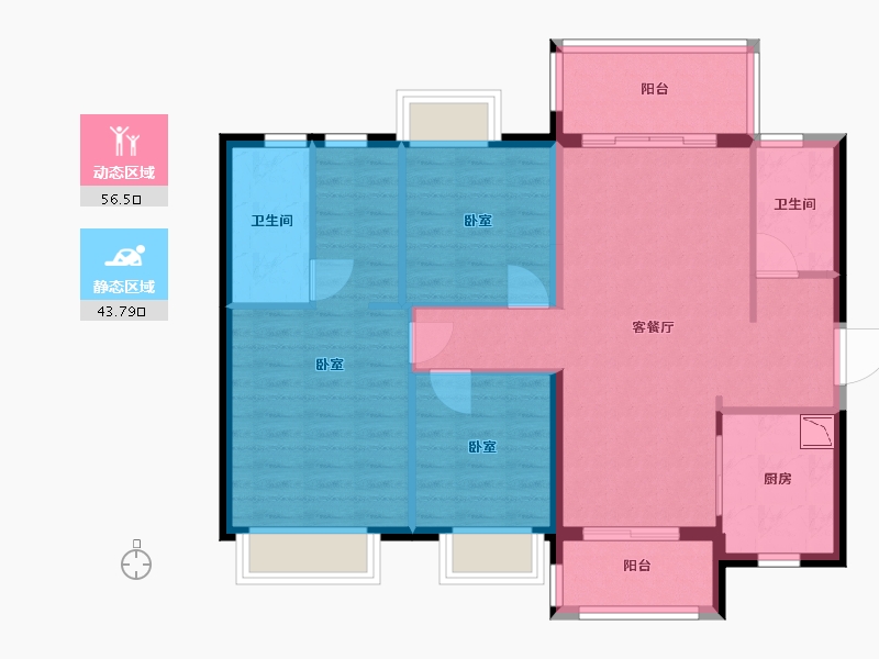 广东省-广州市-三水时代倾城-90.14-户型库-动静分区