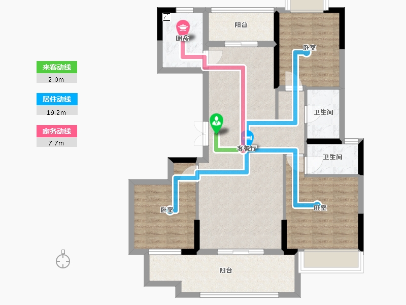 湖南省-长沙市-宇业东方红郡-93.16-户型库-动静线