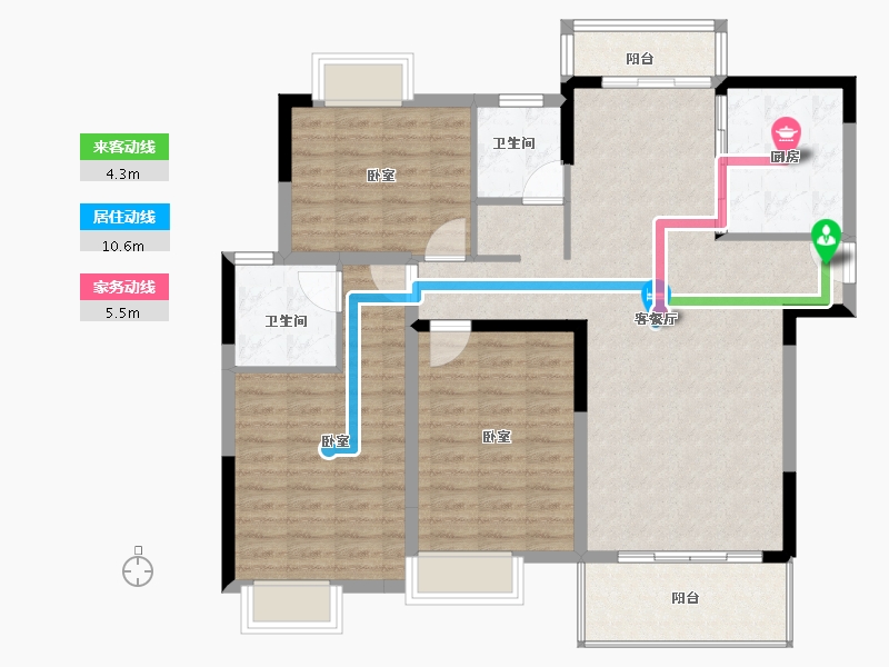 广东省-清远市-仁兴城市花园-110.00-户型库-动静线