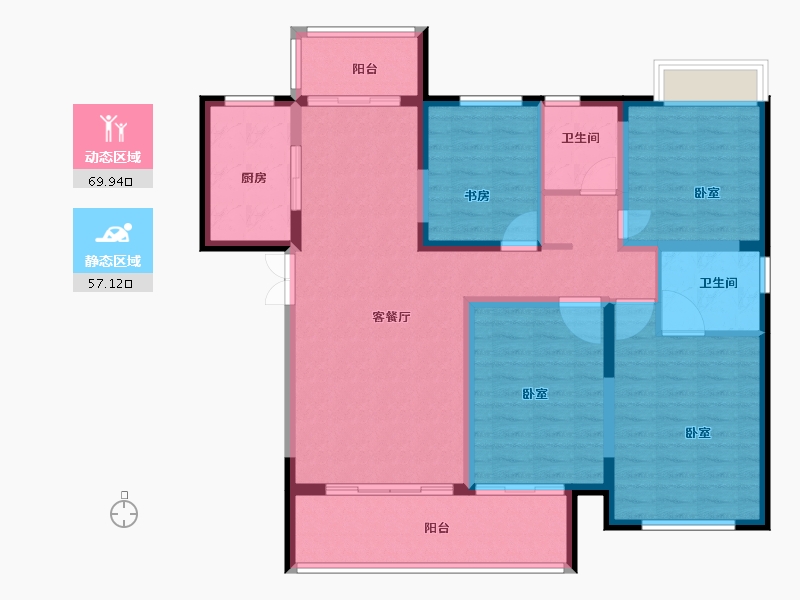 湖南省-长沙市-城发恒伟星雅韵-114.00-户型库-动静分区