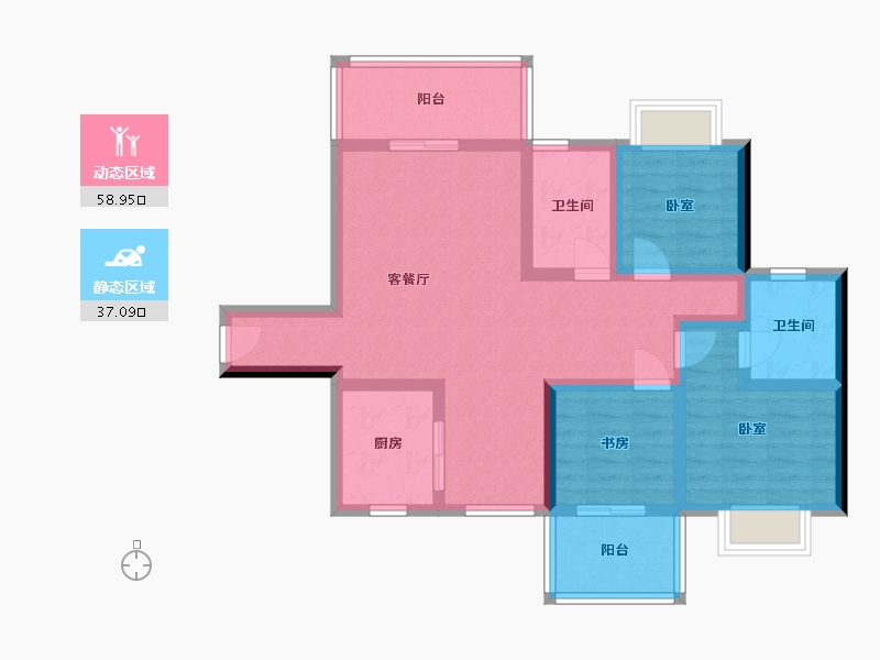 湖南省-衡阳市-双园美境-83.80-户型库-动静分区