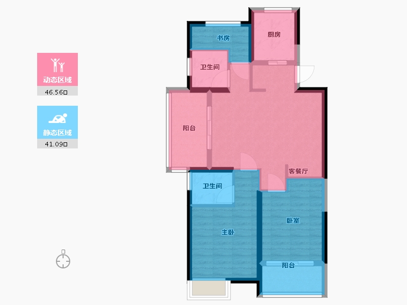 浙江省-嘉兴市-世茂茂悦府-78.00-户型库-动静分区