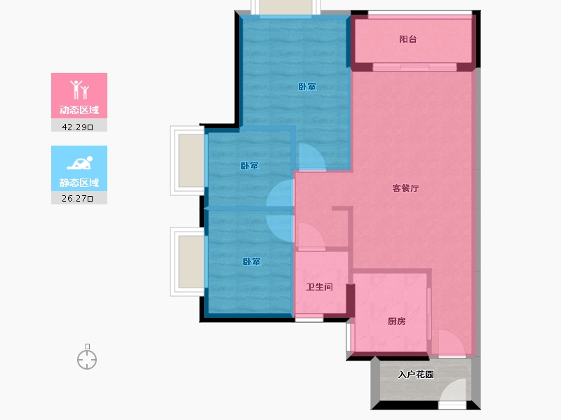 广东省-广州市-三水时代倾城-65.02-户型库-动静分区