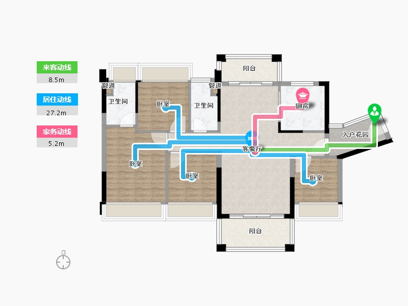 广东省-韶关市-南雄大福国际名城-104.59-户型库-动静线