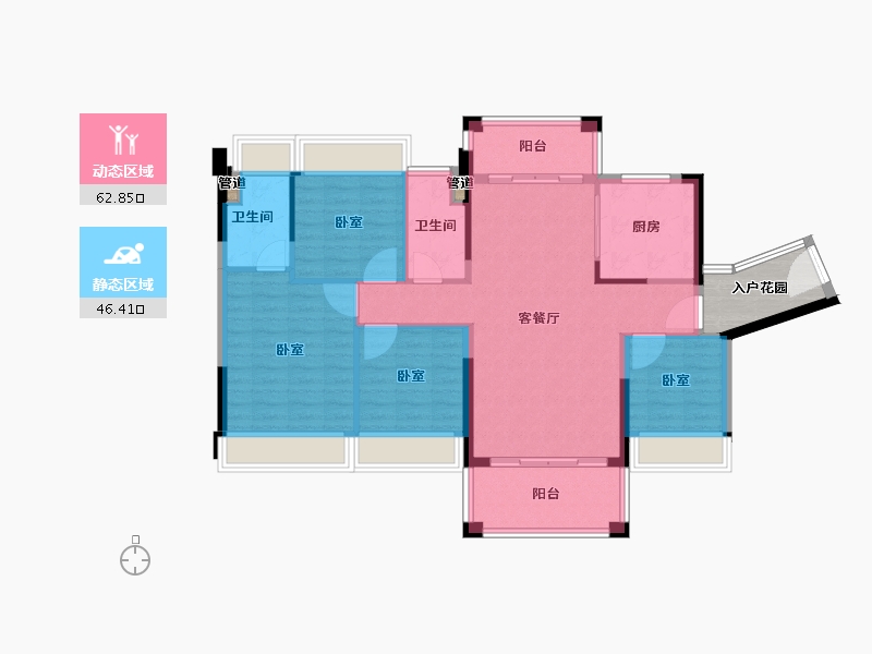 广东省-韶关市-南雄大福国际名城-104.59-户型库-动静分区