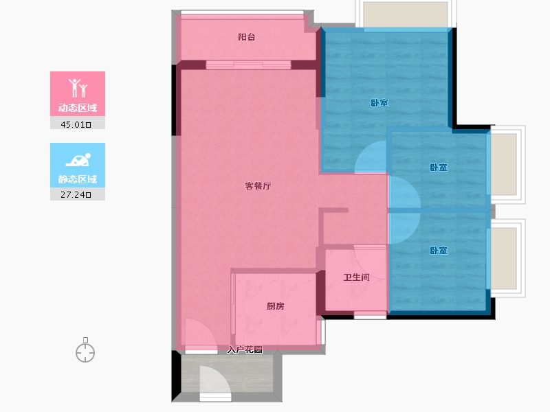 广东省-佛山市-时代廊桥-68.00-户型库-动静分区