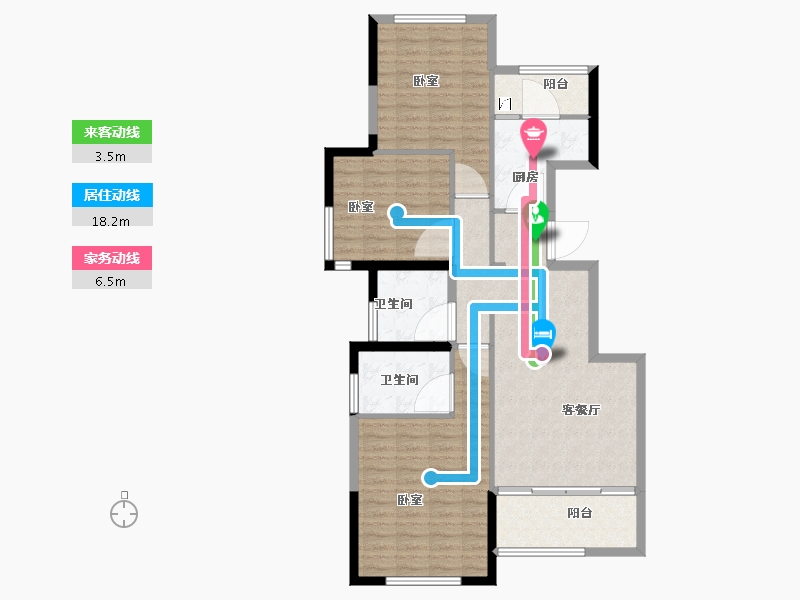 陕西省-西安市-万科荣华金域名城-101.00-户型库-动静线