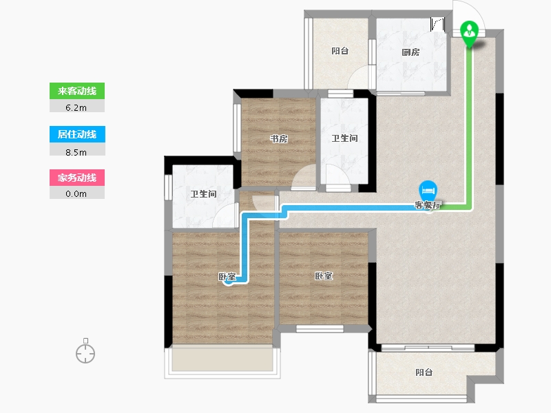 湖南省-娄底市-五江澜苑-86.68-户型库-动静线