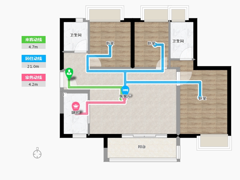 广东省-佛山市-时代廊桥-78.00-户型库-动静线