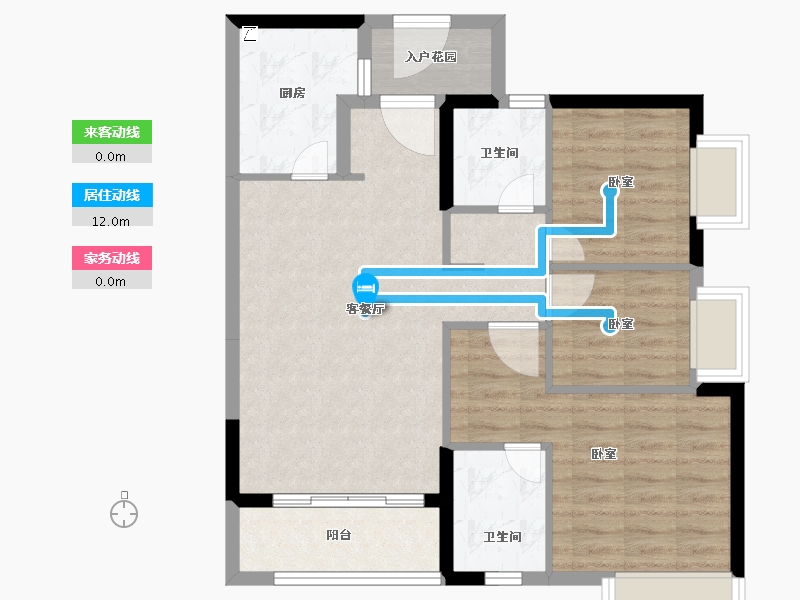 广东省-佛山市-时代廊桥-76.00-户型库-动静线