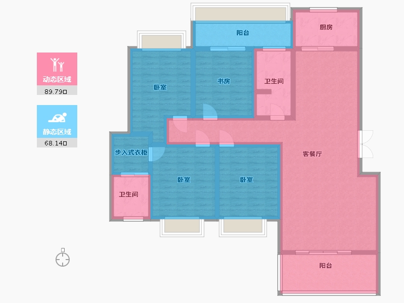 湖南省-常德市-津市鸿鹰星都-140.78-户型库-动静分区