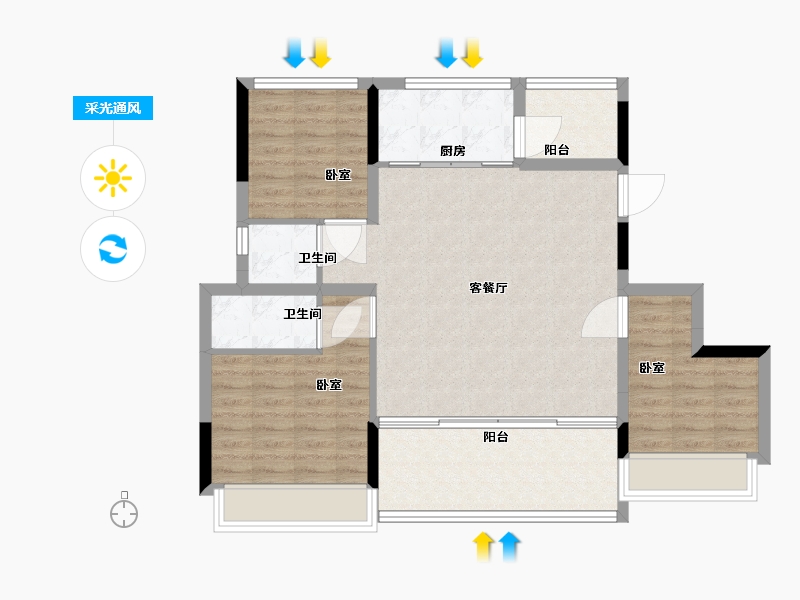 广东省-深圳市-越秀•和樾府-88.00-户型库-采光通风