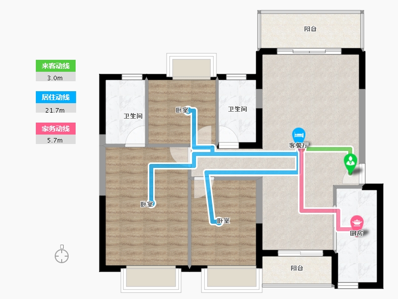 广东省-清远市-英德富力金禧花园-90.00-户型库-动静线