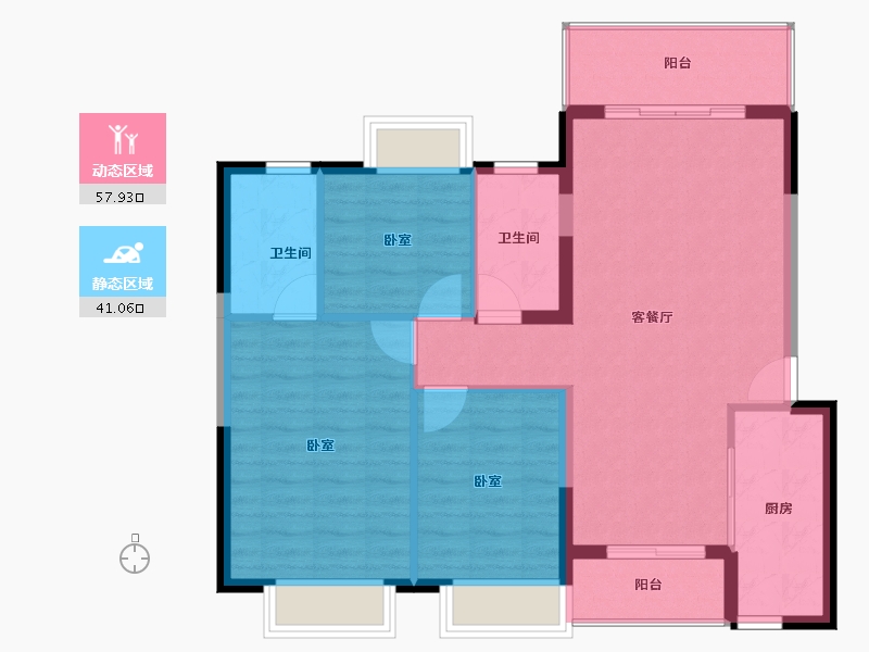 广东省-清远市-英德富力金禧花园-90.00-户型库-动静分区