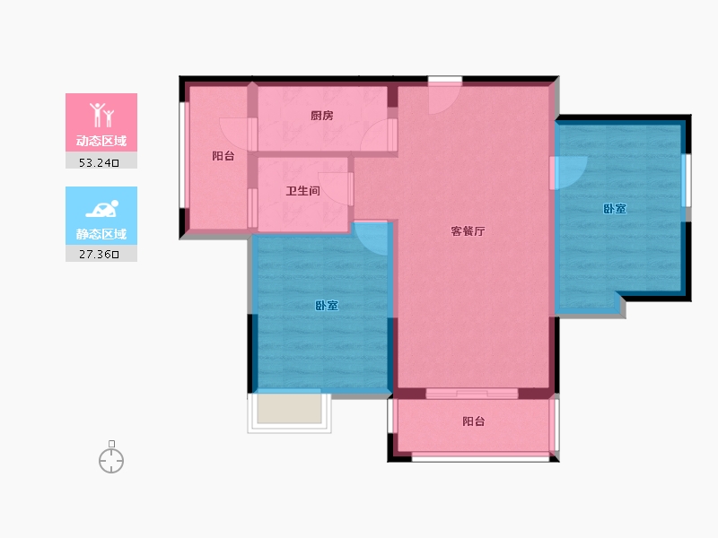 广东省-清远市-仁兴城市花园-72.00-户型库-动静分区