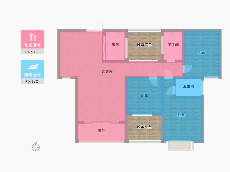 湖南省-常德市-津市鸿鹰星都-113.34-户型库-动静分区