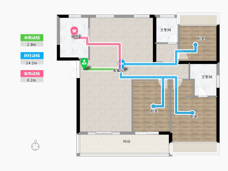 湖北省-武汉市-绿地海珀御观-114.00-户型库-动静线