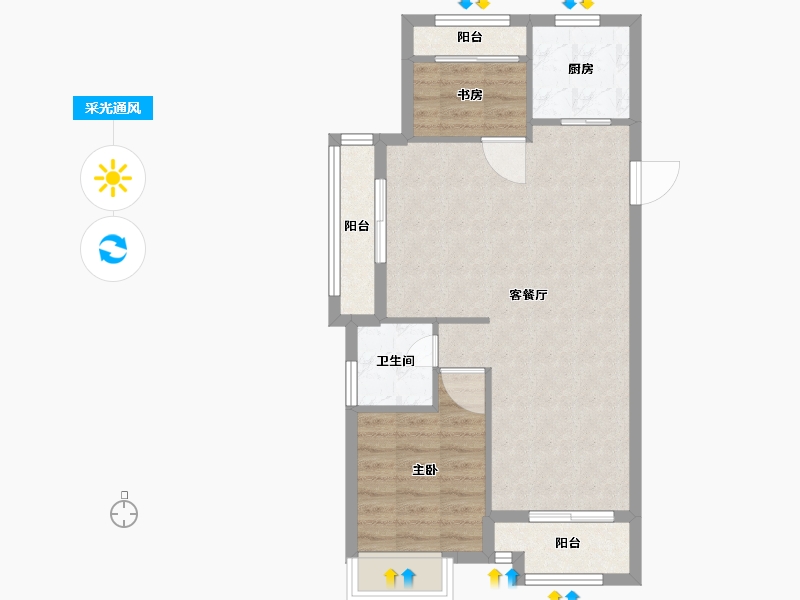 浙江省-嘉兴市-江湾府-66.00-户型库-采光通风