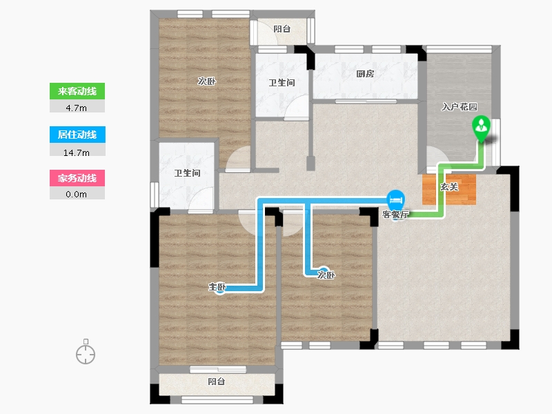 湖南省-长沙市-房聚云台府-103.91-户型库-动静线