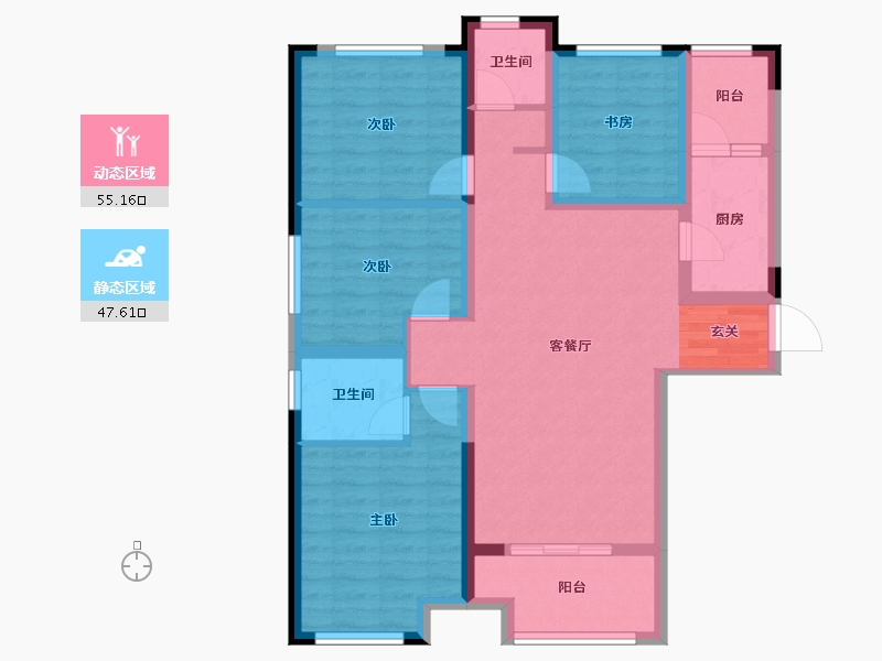 湖南省-长沙市-星语林南壹号-90.93-户型库-动静分区