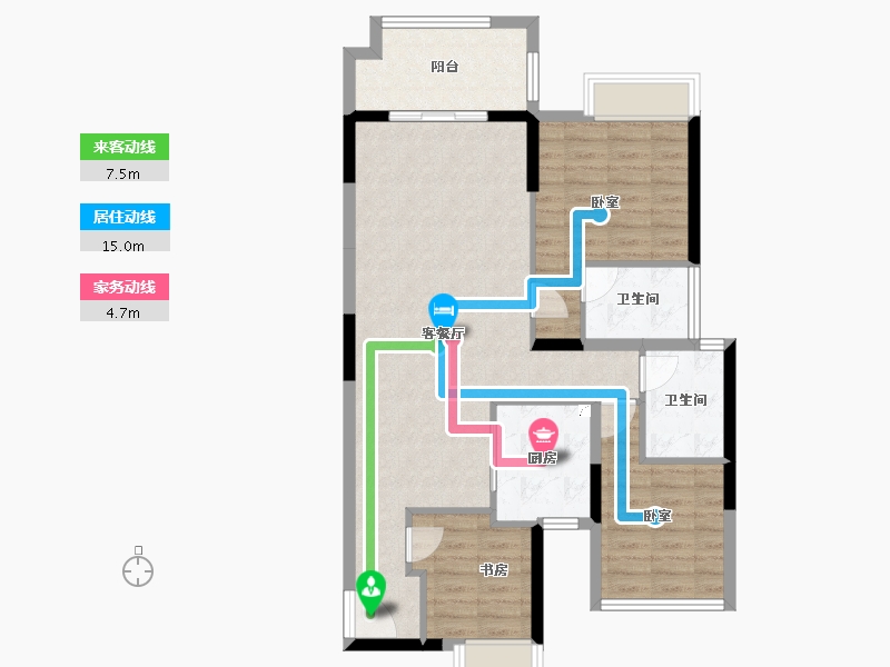 广东省-汕头市-三盛璞悦府-88.25-户型库-动静线