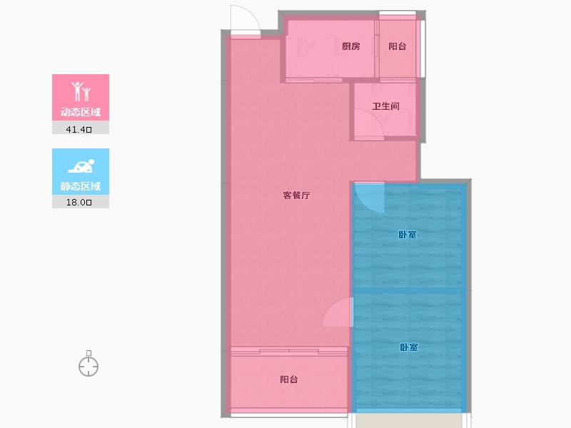 湖南省-常德市-阳光地带-53.80-户型库-动静分区